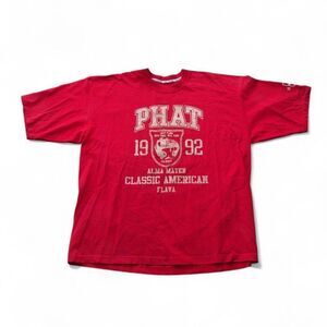 Phat Farm Vintage 90s Alma Mater Classic American Flava T-Shirt Red Men's XL